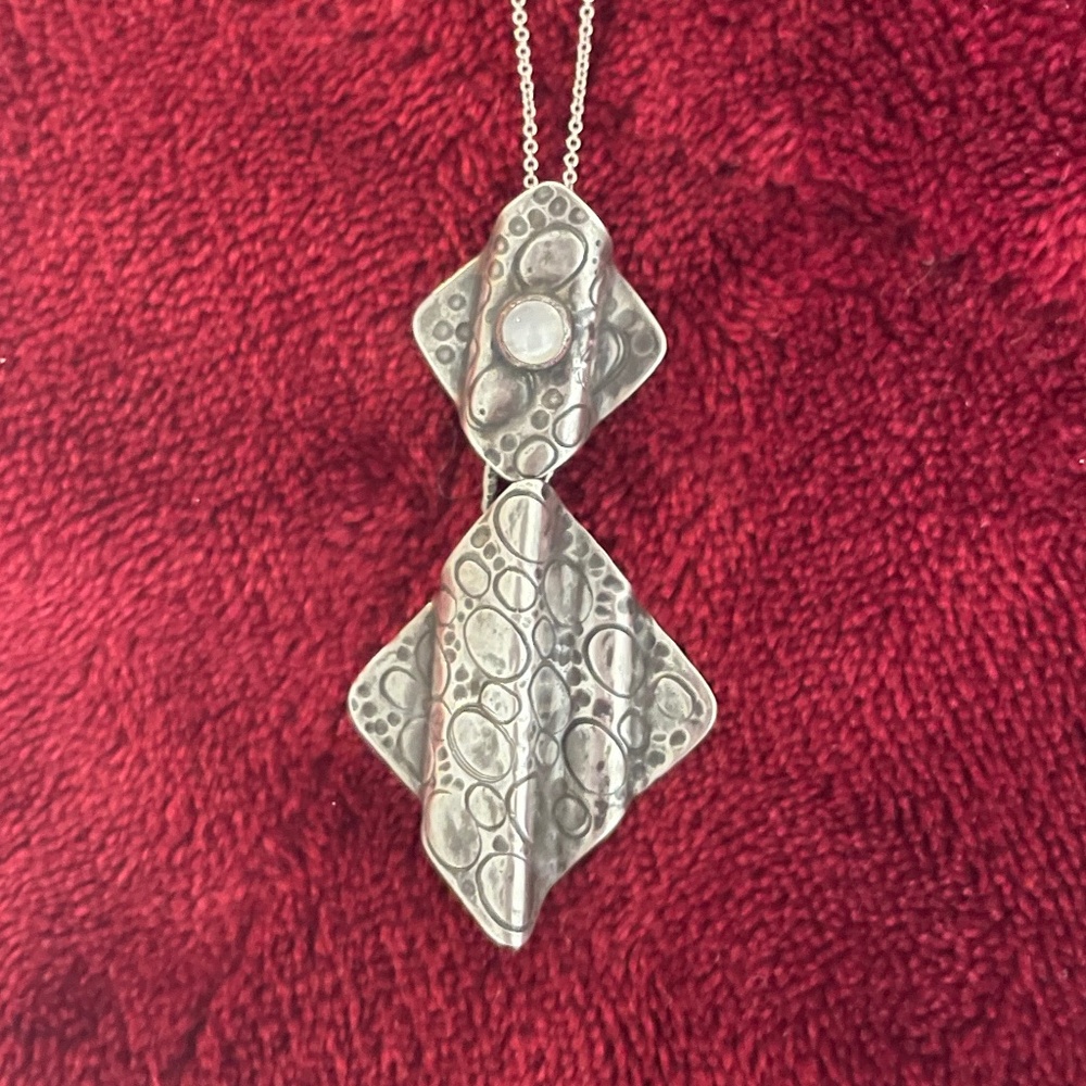 Sterling Pendant - Geometric with Moonstone